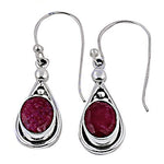 Load image into Gallery viewer, 925 Silver Ruby Drop Earrings for Women | Gemstone Jewelry
