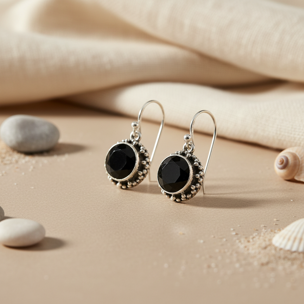 925 Sterling Silver Black Onyx Earrings for Women | Daily Wear