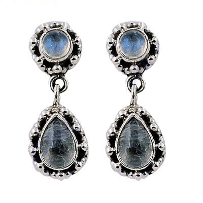 925 Silver Moonstone Dangle Earrings for Women | Daily Wear