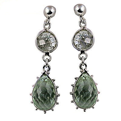 Green Amethyst Drop Earrings in Sterling Silver | Women's Jewelry