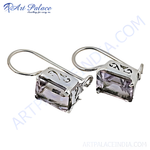 Load image into Gallery viewer, 925 sterling silver drop earrings with faceted amethyst gemstones and hook closures, perfect for daily wear.
