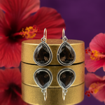 Load image into Gallery viewer, 925 Silver Smoky Quartz Teardrop Earrings for Women
