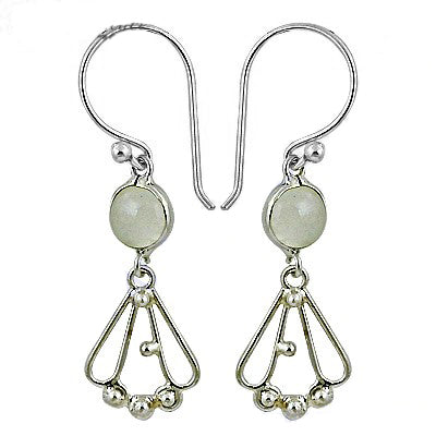 925 Silver Moonstone Drop Earrings for Women | Daily Wear Gift