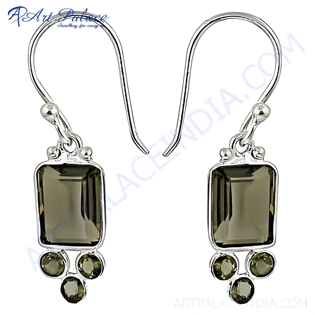925 Silver Smoky Quartz Earrings for Women | Gemstone Jewelry