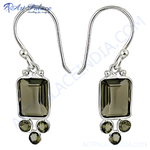 Load image into Gallery viewer, 925 Silver Smoky Quartz Earrings for Women | Gemstone Jewelry
