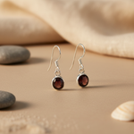 Load image into Gallery viewer, 925 Silver Garnet Drop Earrings for Women | Gemstone Jewelry
