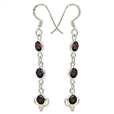925 Silver Garnet Drop Earrings for Women | Gemstone Jewelry