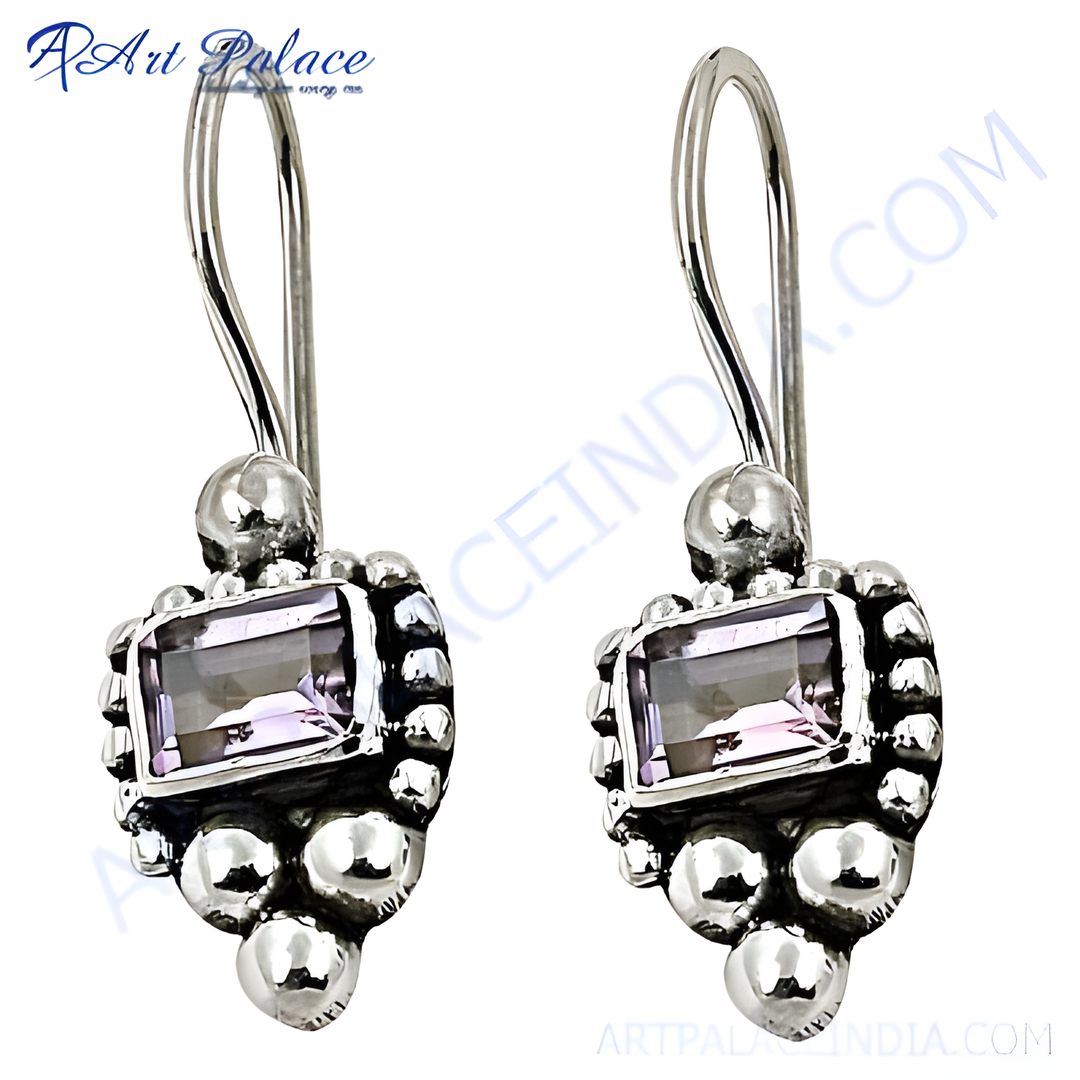 925 Silver Amethyst Earrings for Women | Dangle Earrings Gift