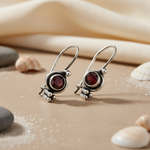 Load image into Gallery viewer, 925 Silver Garnet Earrings for Women | Dangle Earrings
