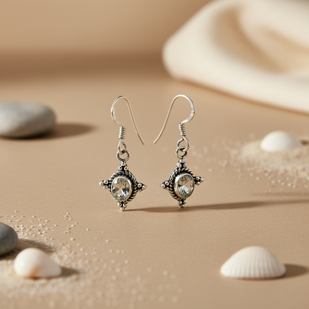 925 Silver Gemstone Drop Earrings for Women | Dangle Earrings