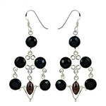 Load image into Gallery viewer, 925 Silver Black Onyx Chandelier Earrings for Women
