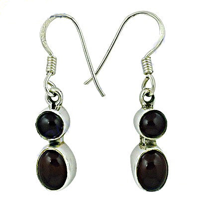 925 Silver Garnet Drop Earrings for Women | Gemstone Jewelry