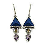 Load image into Gallery viewer, 925 Silver Blue Gemstone Earrings for Women | Dangle Jewelry
