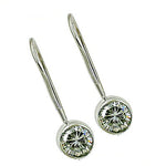 Load image into Gallery viewer, Silver Dangle Drop Earrings with Clear CZ | Women's Jewelry Gift
