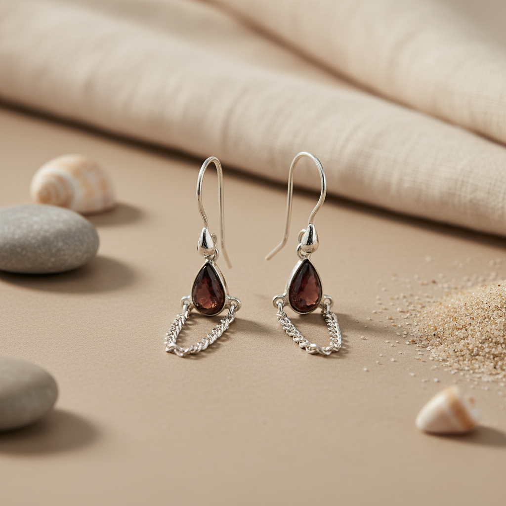 925 Silver Teardrop Gemstone Earrings for Women | Gift