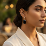 Load image into Gallery viewer, Black Onyx Silver Drop Earrings | Gemstone Jewelry for Women
