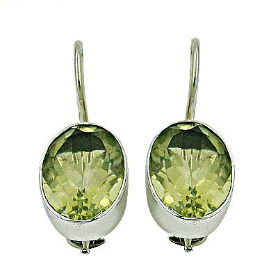 925 Silver Peridot Drop Earrings for Women | Gemstone Jewelry