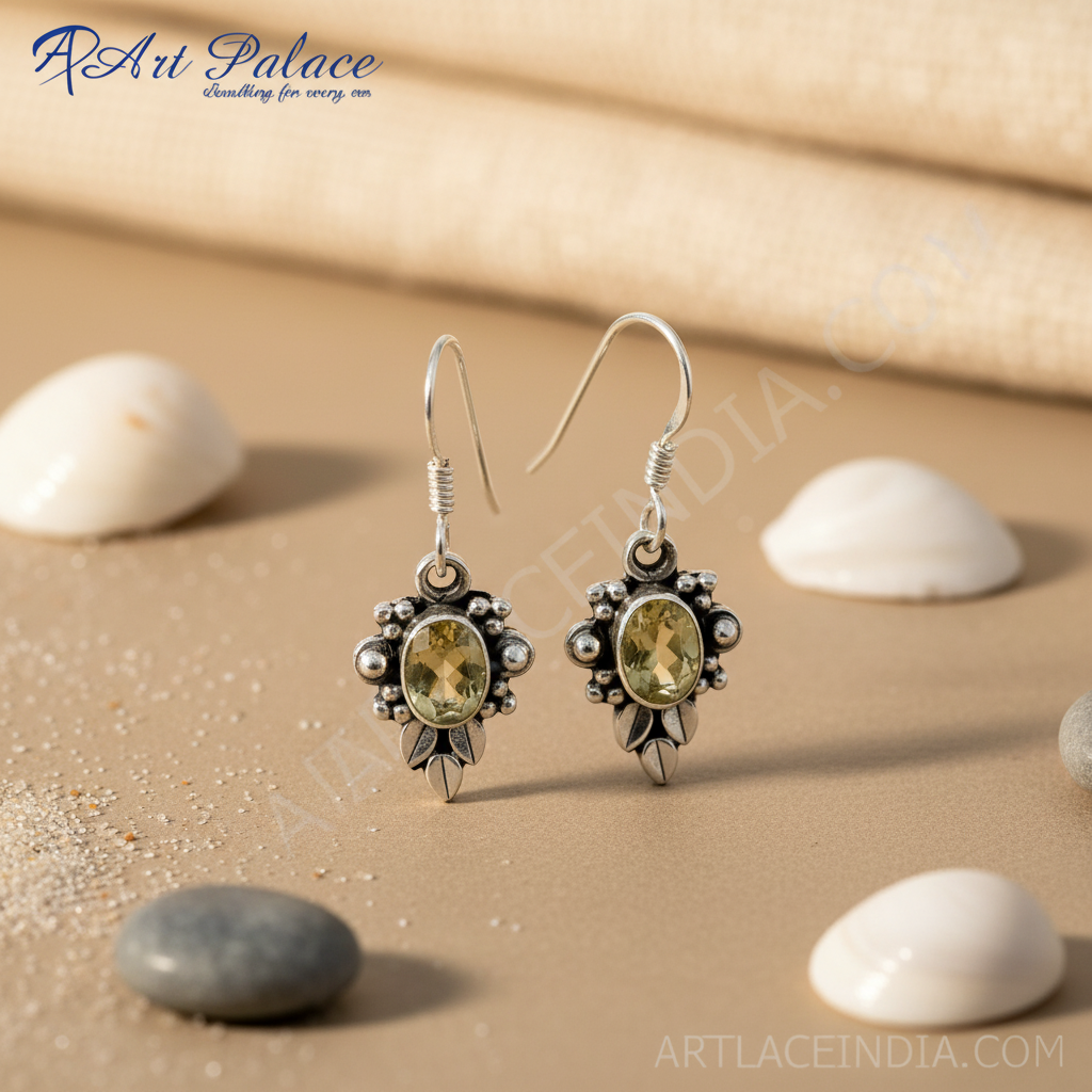 925 Silver Citrine Earrings for Women | Gemstone Jewelry