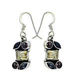 Load image into Gallery viewer, 925 Silver Citrine &amp; Garnet Earrings for Women | Dangle Earrings
