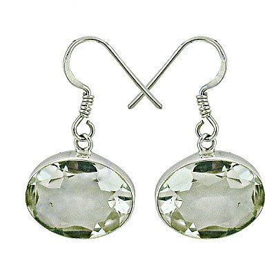 925 Silver Green Amethyst Drop Earrings for Women | Gift