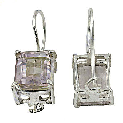 925 Silver Pink Quartz Earrings for Women | Dangle Jewelry