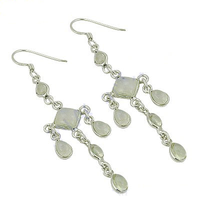 925 Silver Moonstone Dangle Earrings for Women | Gift Jewelry