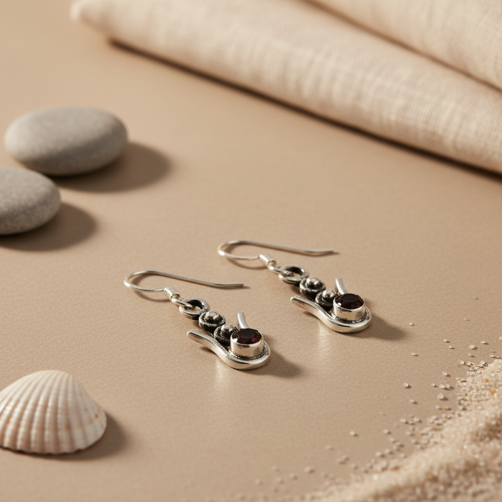 925 Sterling Silver Garnet Earrings | Women's Jewelry Gift