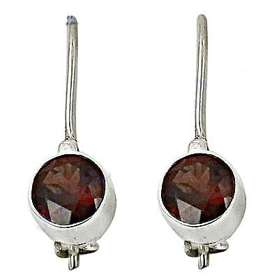 925 Silver Garnet Drop Earrings for Women | Gemstone Jewelry