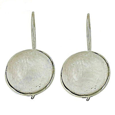 925 Silver Round Disc Drop Earrings for Women | Daily Wear Jewelry