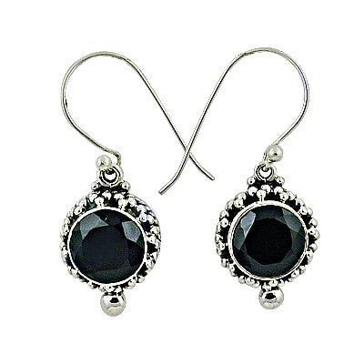 925 Sterling Silver Black Onyx Dangle Earrings for Women