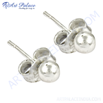 Load image into Gallery viewer, 925 sterling silver ball stud earrings with a shiny finish, perfect for women's daily wear.
