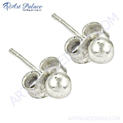 925 Silver Earring Plain Stud Earrings Round Stud Earrings Handmade Earring - 925artpalace