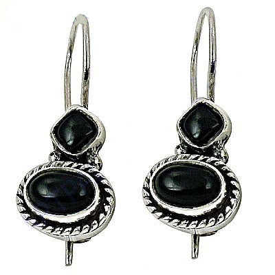 925 Silver Onyx Drop Earrings for Women | Daily Wear Jewelry