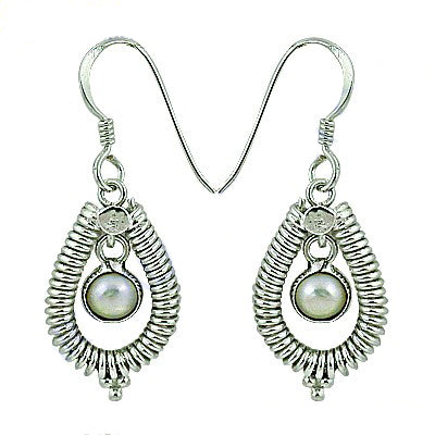 925 Silver Pearl Teardrop Earrings for Women | Daily Wear