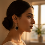 Load image into Gallery viewer, 925 Silver Black Onyx Oval Earrings for Women | Gift Jewelry
