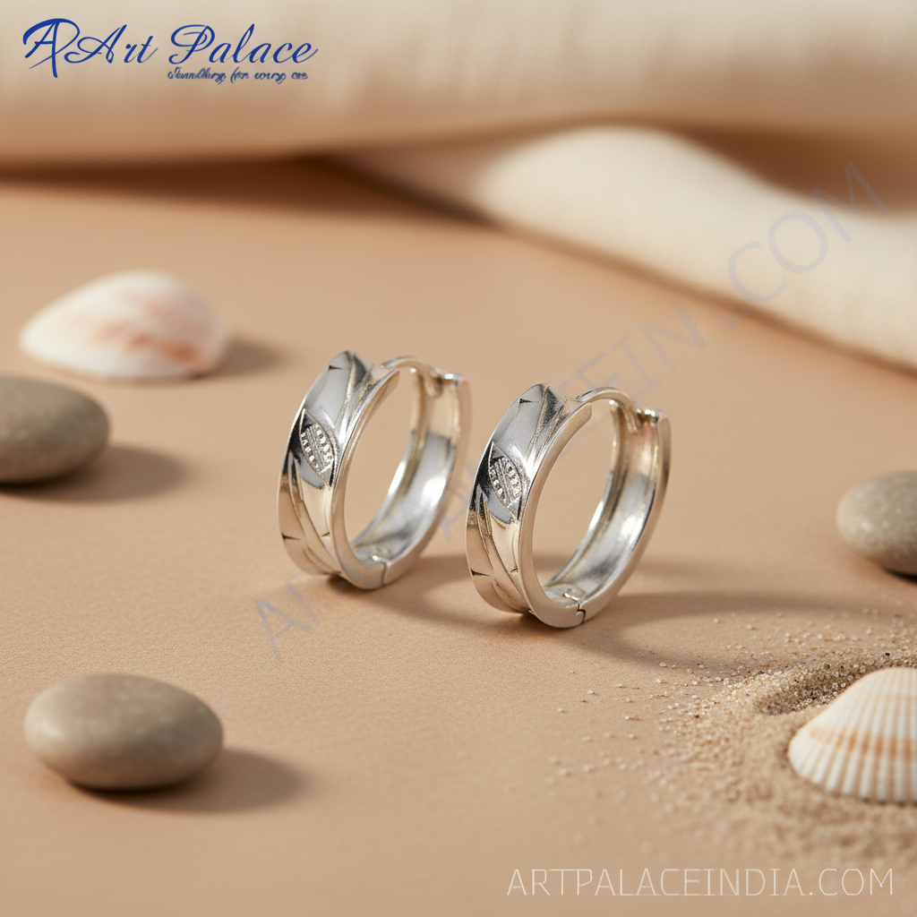 Silver hoop earrings for women | daily wear jewelry