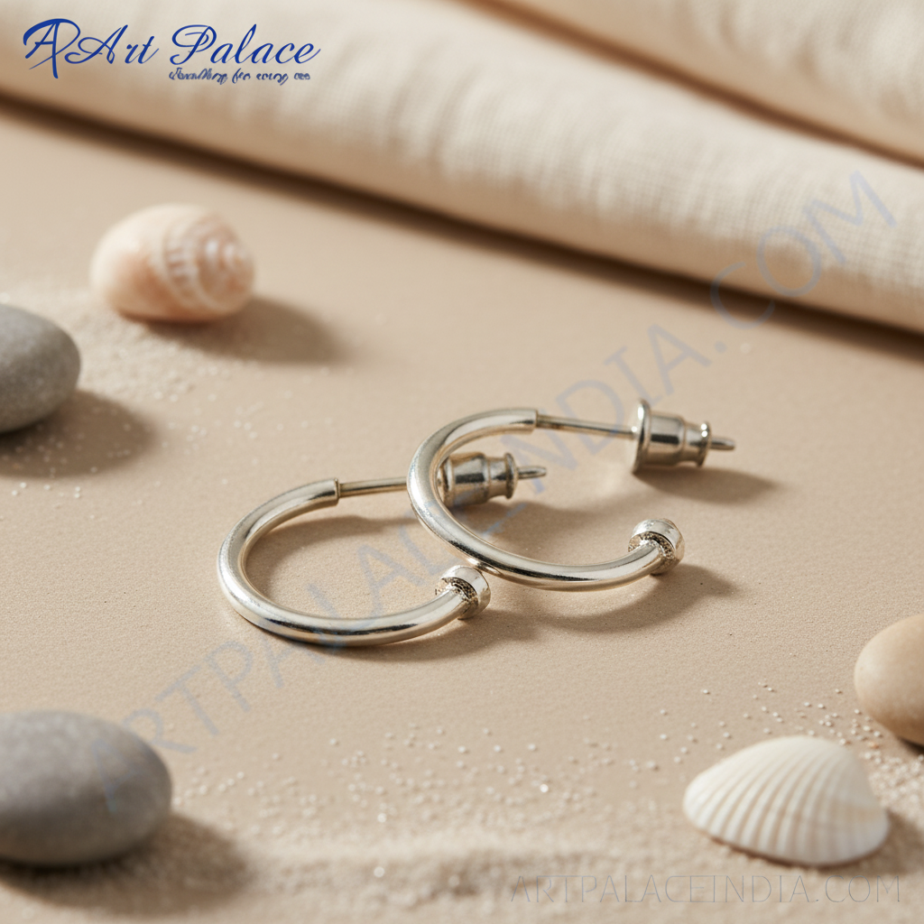 Silver hoop earrings for women | daily wear jewelry