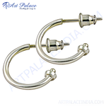 Load image into Gallery viewer, Silver hoop earrings, simple and elegant design for women, silver jewelry.
