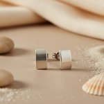 Load image into Gallery viewer, Silver Face Stud Earrings | Unique Jewelry for Women

