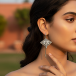 Load image into Gallery viewer, 925 Silver Floral Drop Earrings for Women | Dangle Jewelry

