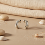 Load image into Gallery viewer, Silver Hoop Earrings for Women | Twisted Design | Daily Wear
