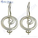 Load image into Gallery viewer, 925 sterling silver treble clef drop earrings, a musical note design in silver
