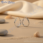 Load image into Gallery viewer, Silver Hoop Earrings for Women | Daily Wear | Gift
