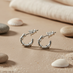 Load image into Gallery viewer, Silver Hoop Earrings for Women | Knot Design | Daily Wear

