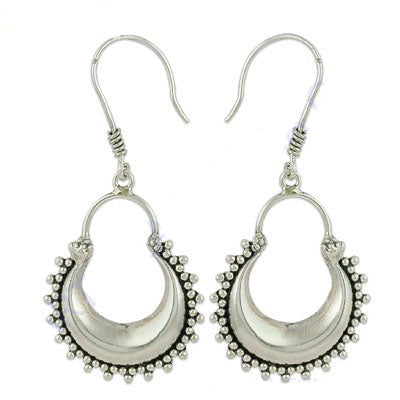 925 Silver Crescent Hoop Earrings | Women's Dangle Jewelry