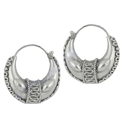 925 Silver Crescent Hoop Earrings | Statement Jewelry for Women