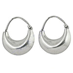 Load image into Gallery viewer, Silver Crescent Hoop Earrings | Modern Daily Wear Jewelry
