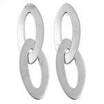 Load image into Gallery viewer, Silver Oval Link Drop Earrings for Women | Statement Jewelry

