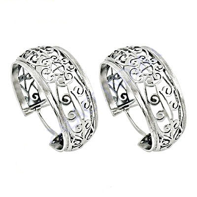 925 Silver Filigree Cuff Bracelets for Women | Openwork Jewelry
