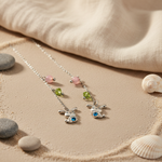 Load image into Gallery viewer, 925 Silver Bunny Pendant Necklace | Pink &amp; Green Gemstones
